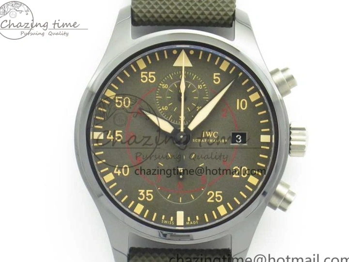 MIROTIME 0519 Classic PILOT IW389001 ZF 1:1 Best Edition Ceramic Case Green Dial on Green Nylon Strap A7750 (Function Same As Genuine) 7160